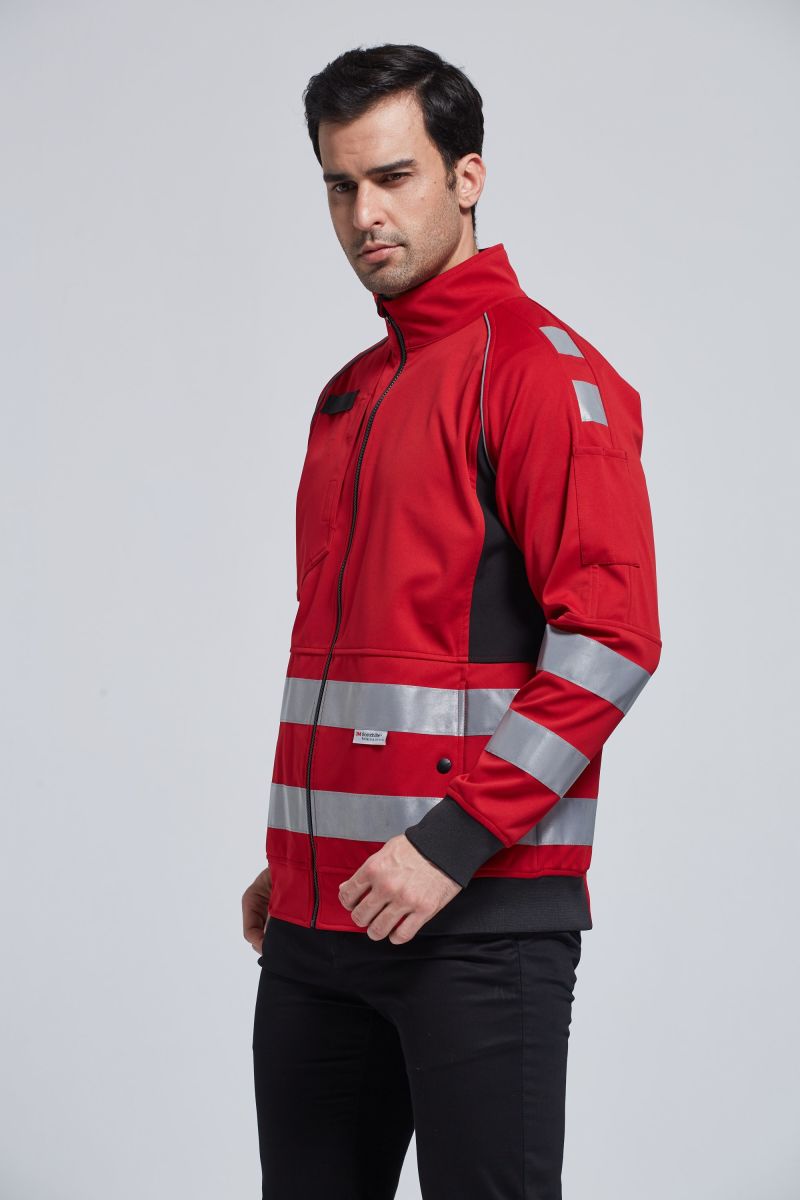 Men's Waterproof Softshell Workwear Jacket with Reflective Tapes
