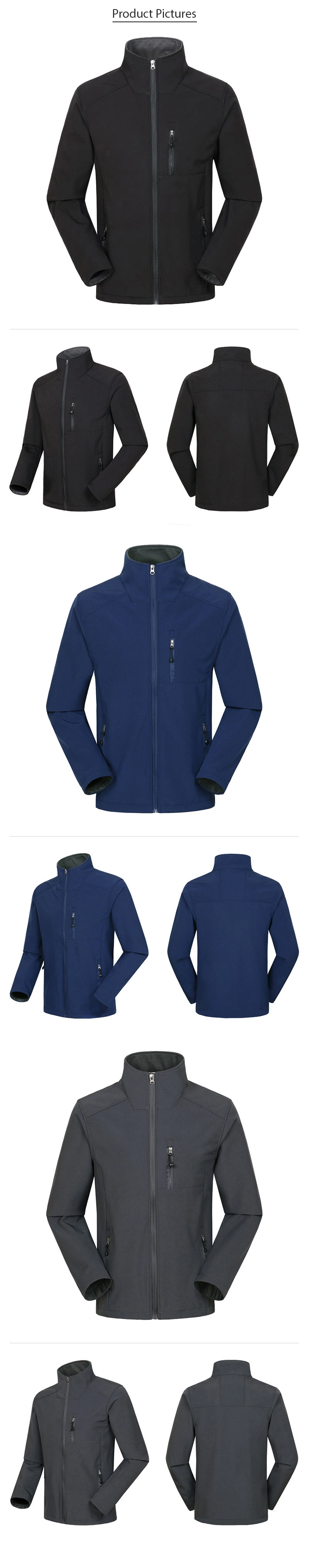 Stocked Custom Outdoor Ski Mens Soft Shell Jackets & Coats