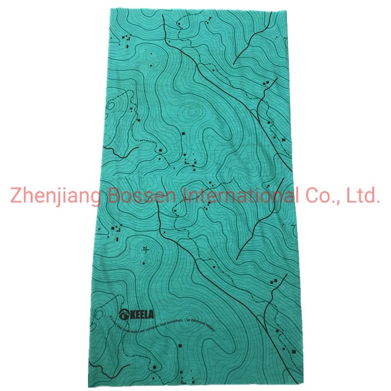 China Factory OEM Customized Design Microfiber 25*50cm Black Flag Printed Necktube Bandana