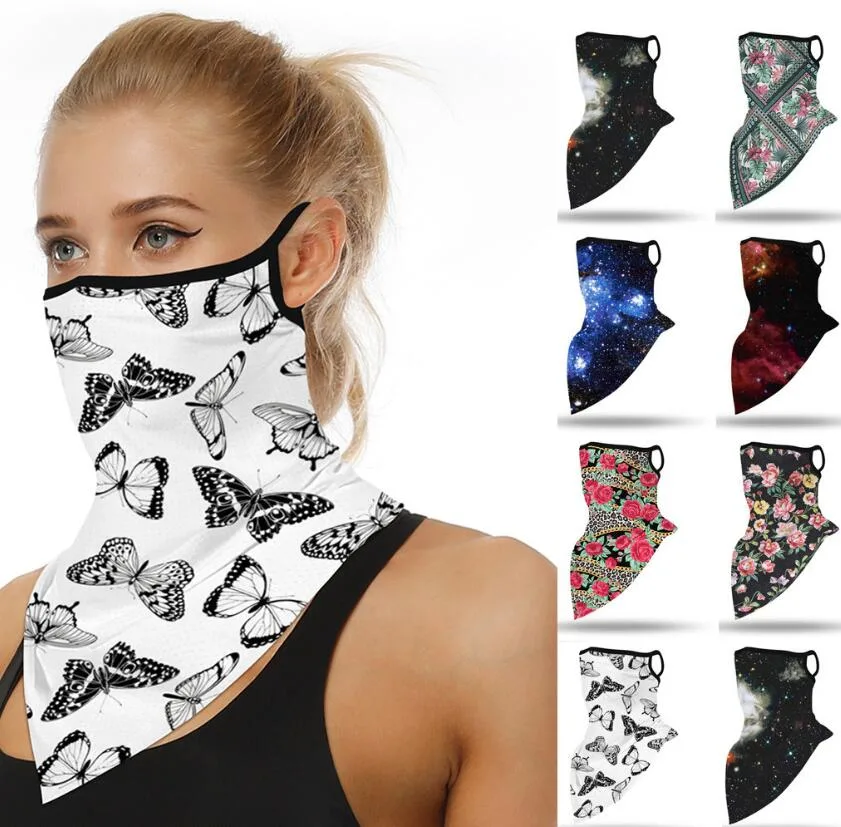 Wholesale Customized Patterns Neck Gaiter Face Scarf with Ear Loop High Elastic Bandana Scarf