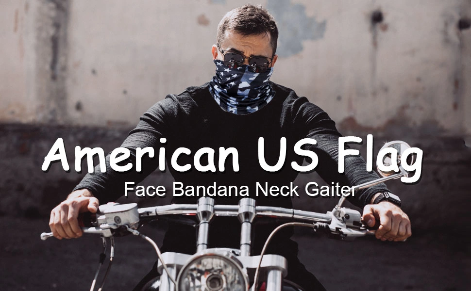 Reusable Washable Neck Gaiter Cloth Fabric Scarf American Us Flag Face Bandana
