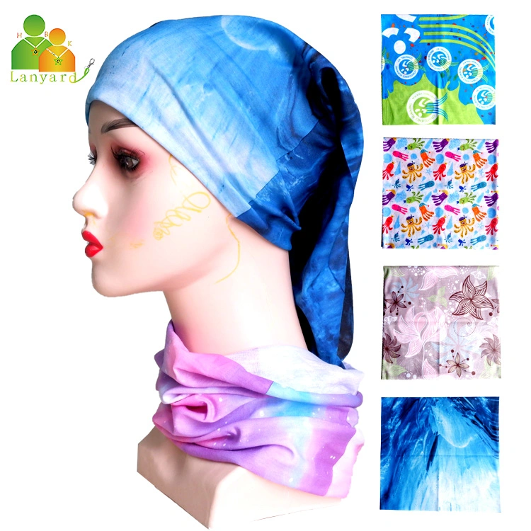 Factory Price Fashionable Sublimation Printed Seamless Bandana, Durag, Neck Hijab, Bandana Buff