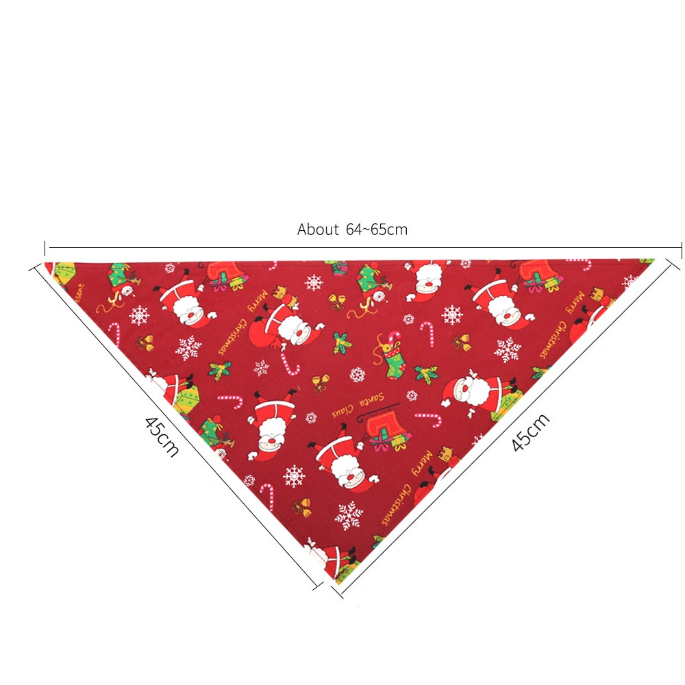Custom Printed Christmas Scarf for Dogs Bandana Classical Christmas Products Puppy Dog Scarves