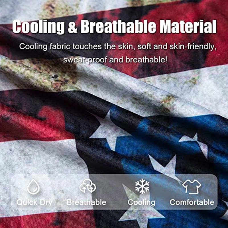 Reusable Washable Neck Gaiter Cloth Fabric Scarf American Us Flag Face Bandana