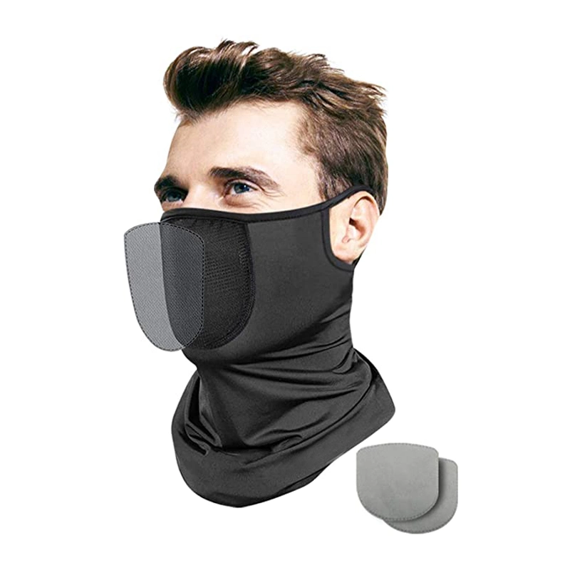 Cooling Neck Gaiter with Filter Ear Loops for Women Men Balaclava Bandana Face Cover Scarf