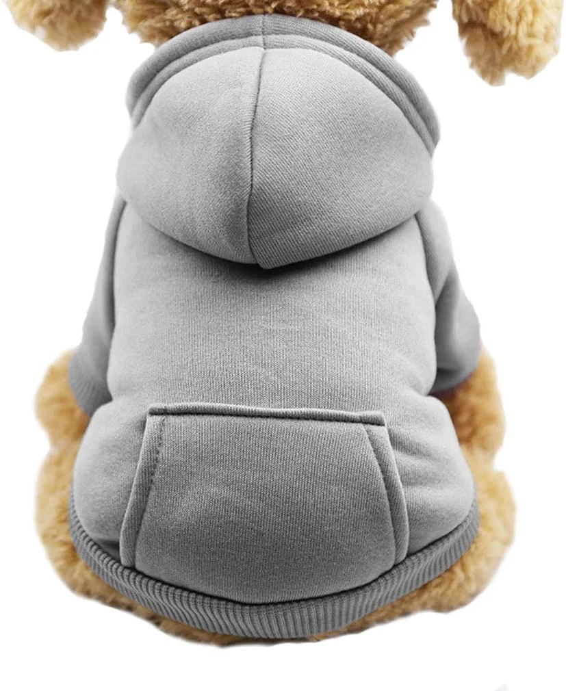 Winter Dog Hoodie Sweatshirts with Pockets Cotton Warm Dog Clothes