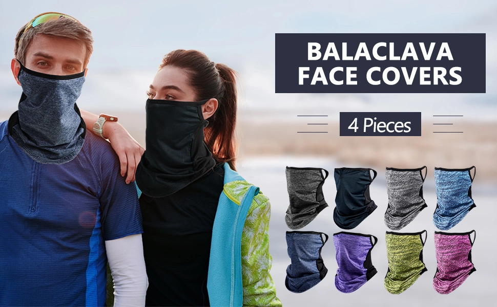 Wholesale Custom UV Protection Cooling Neck Gaiter Face Cover Scarf Polyester Seamless Bandana with Ear Loop
