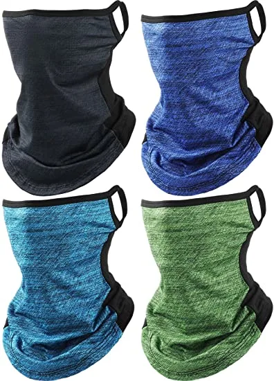 Wholesale Custom UV Protection Cooling Neck Gaiter Face Cover Scarf Polyester Seamless Bandana with Ear Loop