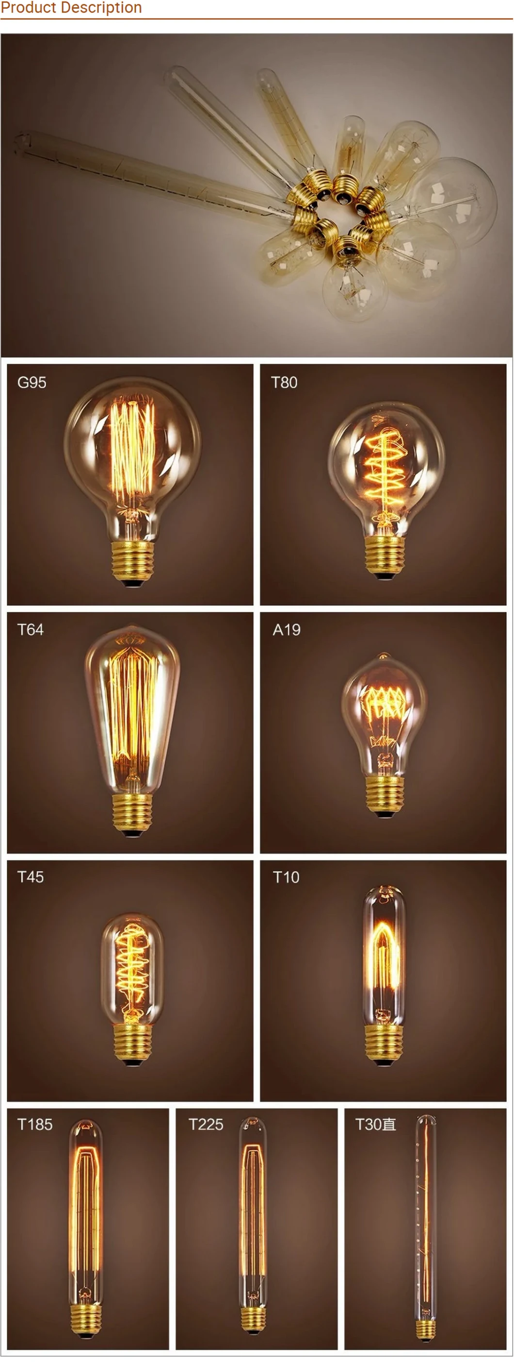 A60 6W LED Filament Light/LED Filament Bulb/LED Filament Lamp
