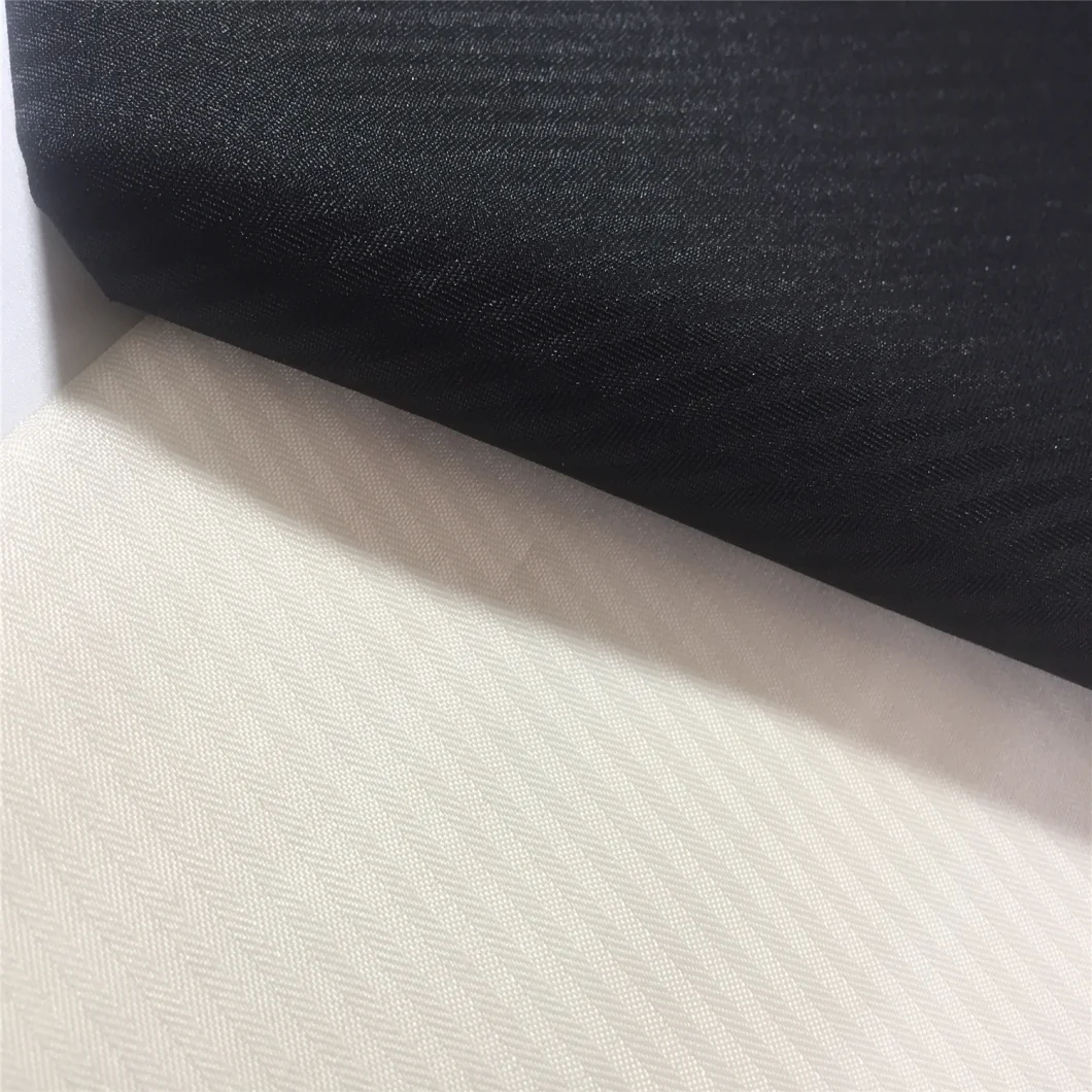 100d Polyester 90GSM Herringbone Style Lot Dyeing Black Color Fabric for Pocket