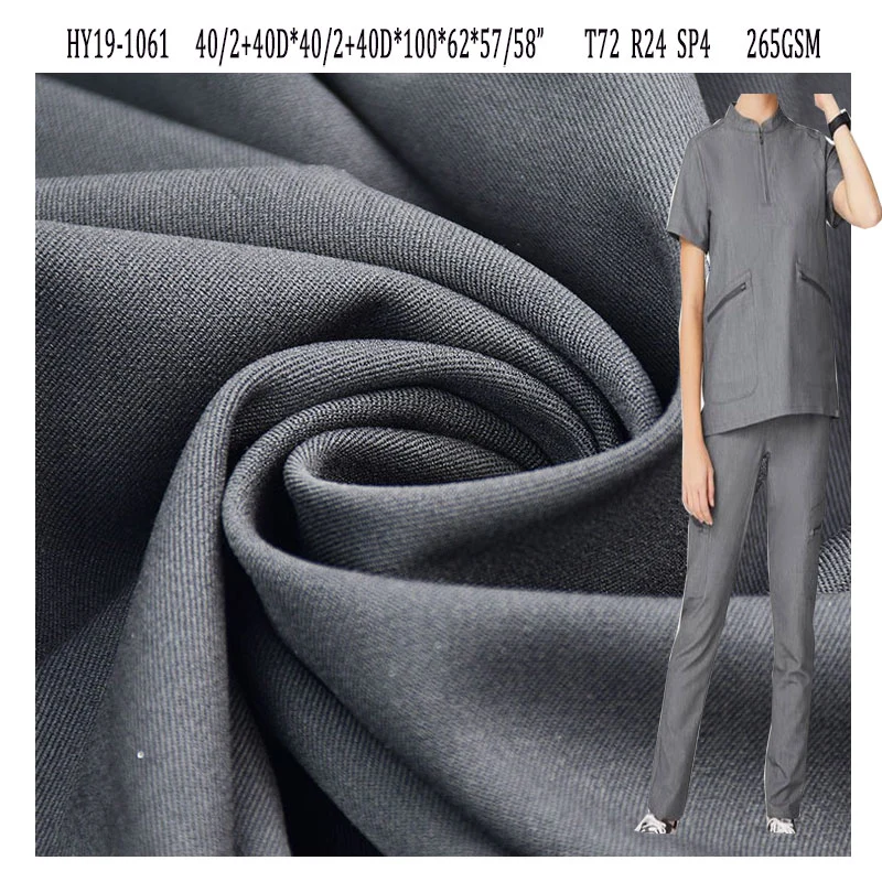 Factory Supplies T/R Fabric Polyester Rayon Spandex Four-Way Stretch Twill Double-Layer Fabric