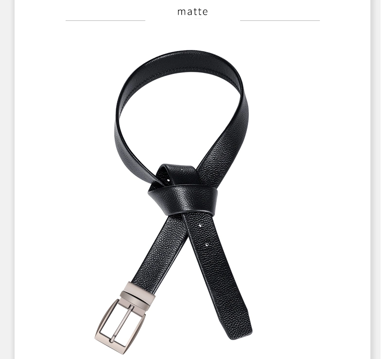 Fashion Pin Button Waist Strap Genuine Cowhide Leather Belts Business Formal Pin Buckle Belts