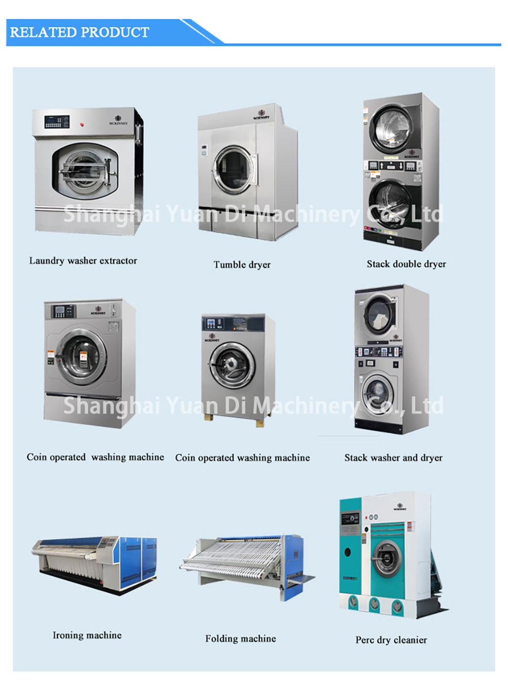 Double Layer Dryer Coin Operated Commercial Tumble Dryer 10kg-100kg