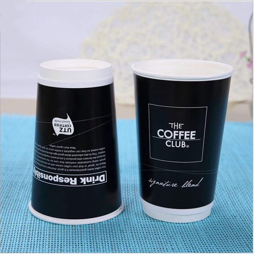Double Wall Hot Drink Paper Cup Mug Double Layer Coffee Paper Cup Glass Cheap Disposable Double Wall Coffee Paper Cup
