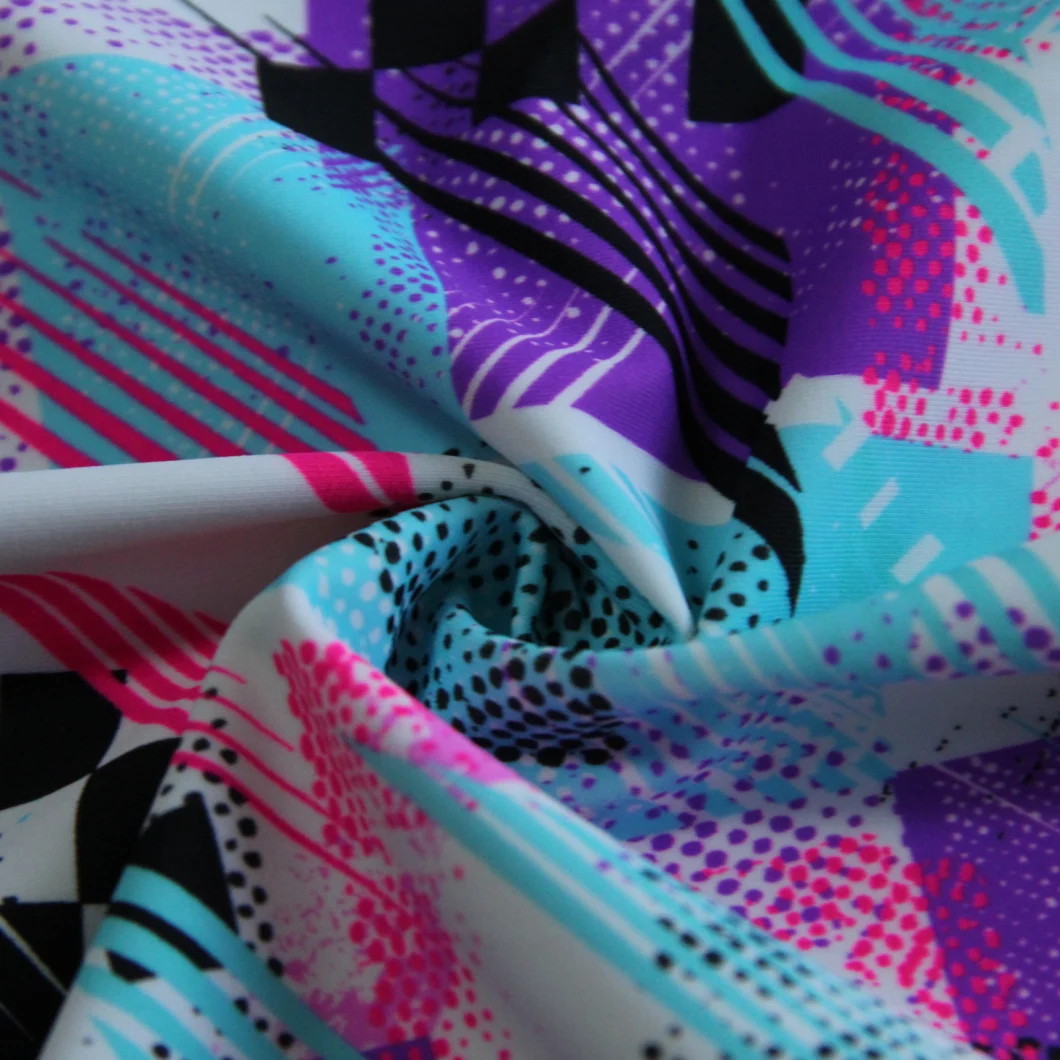 Nylon Spandex Screen Printed Fabric with Warp Knitted 200GSM for Swimwear/Bikini/Sportswear/Yoga Wear/Legging