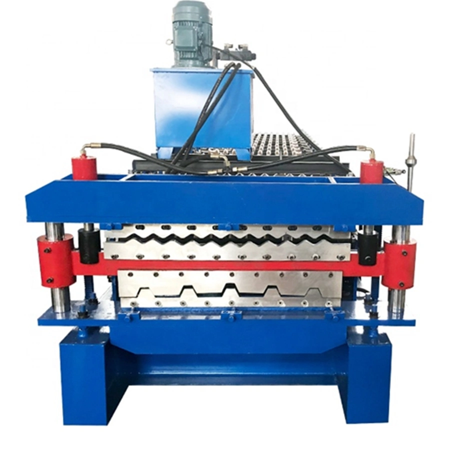 Double Layer Trapezoidal Roofing Tile Glazed Tile Roll Forming Machine