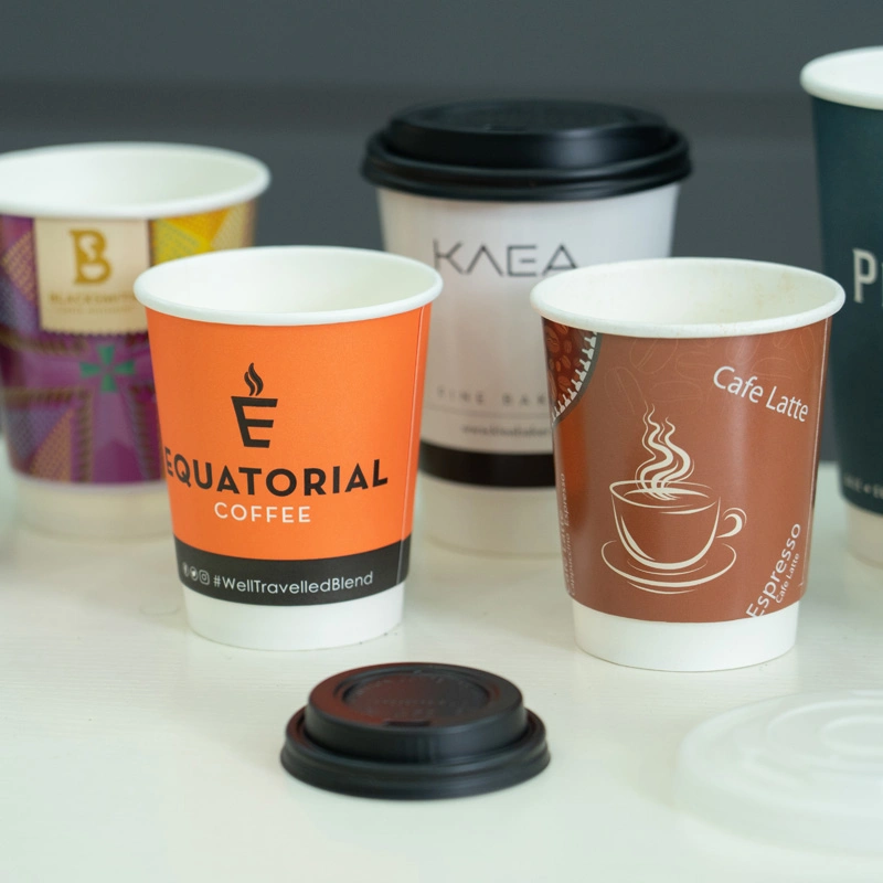 Double Wall Hot Drink Paper Cup Mug Double Layer Coffee Paper Cup Glass Cheap Disposable Double Wall Coffee Paper Cup