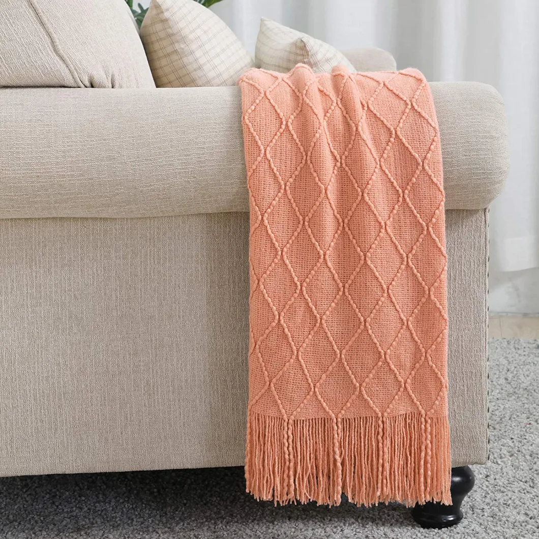 Knitted Throw Blanket Soft Sofa Throw Couch Blanket, 50