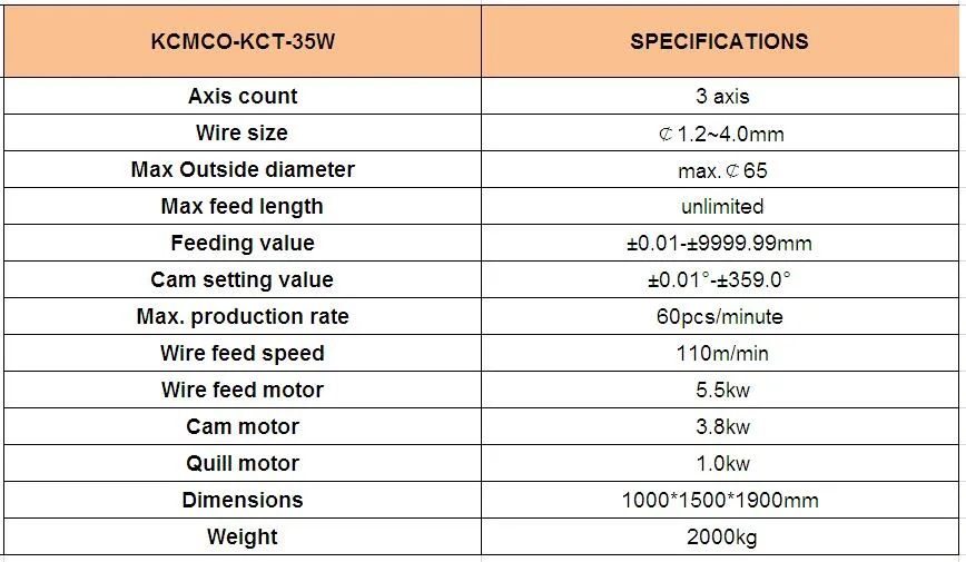KCMCO/Kct-35W 3mm CNC Versatile Wire Forming Machine& CNC Wire Bending Machine