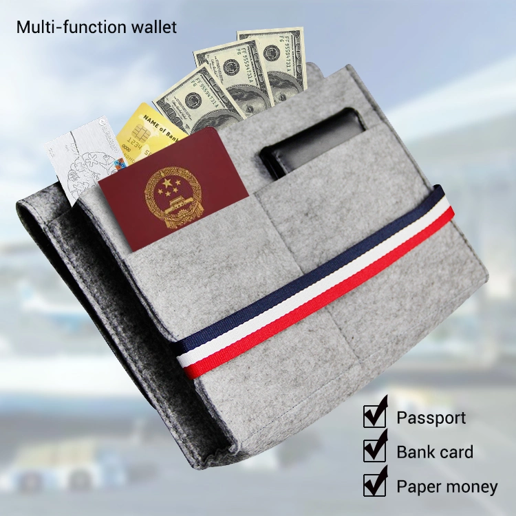 Specialized Logo Felt Cloth/Polyester Travel Passport Card Holder Wallet Document File Organizer Car Manual Holder