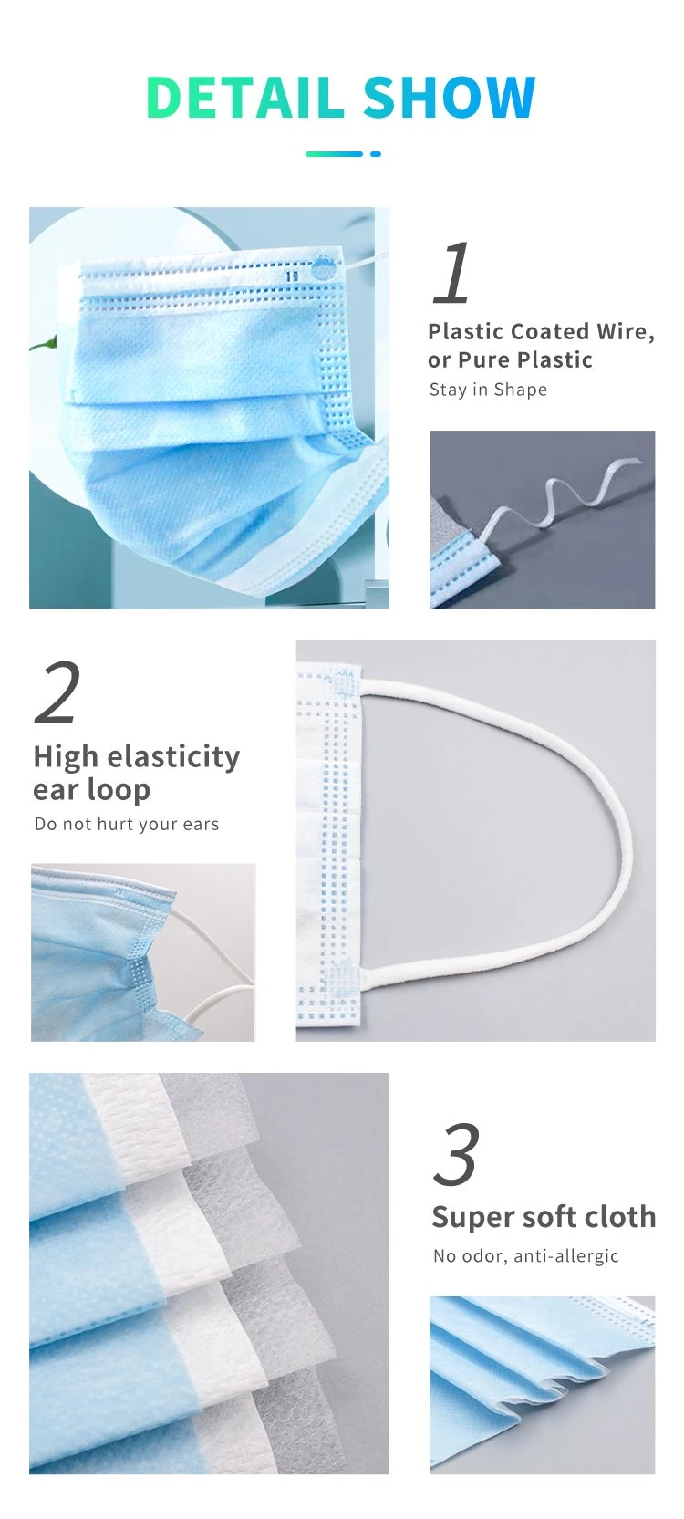 Melt-Blown Fabrics Non-Woven Fabrics Material Disposable Face Mask