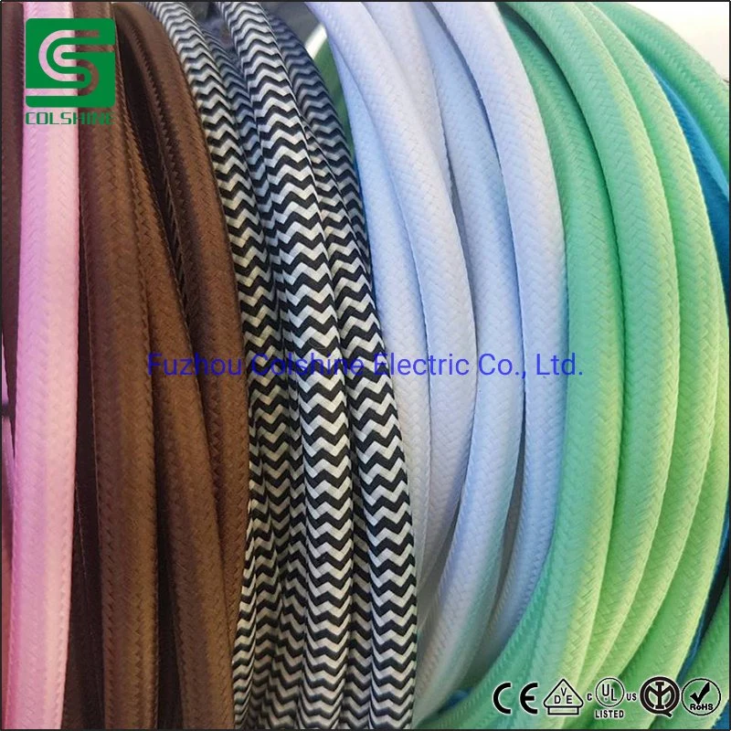 Retro Cloth Covered Wire Fabric Textile Cable Twisted Electric Wire