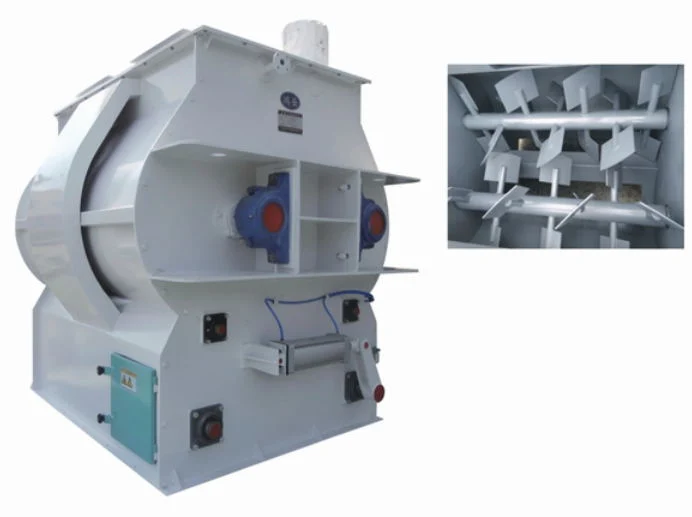 Factory Supply Double-Shafts Paddle Mixer / Poultry, Livestock and Aquatic Feed Mixer Machine Sales