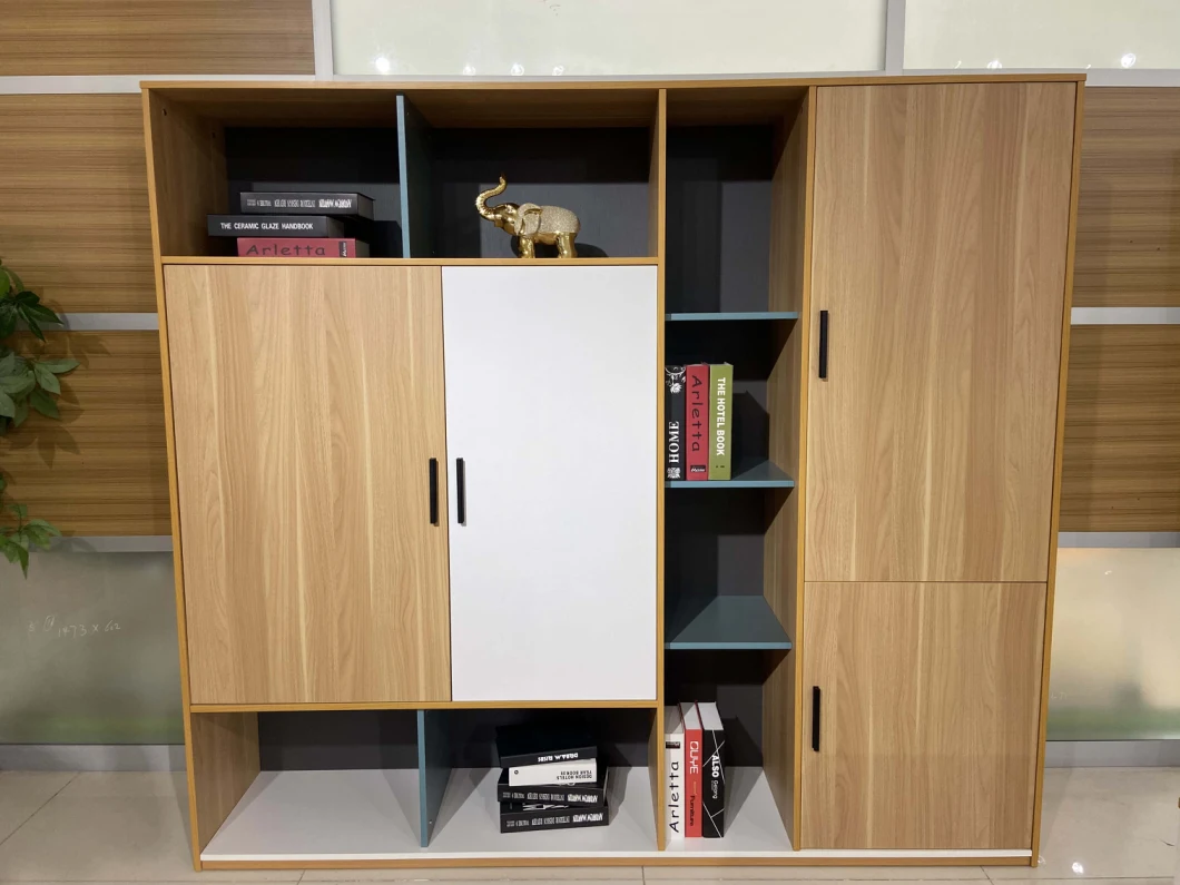 Modern Design Office Furniture MDF Wooden Filing Cabinet 4-Door Storage File Cabinet