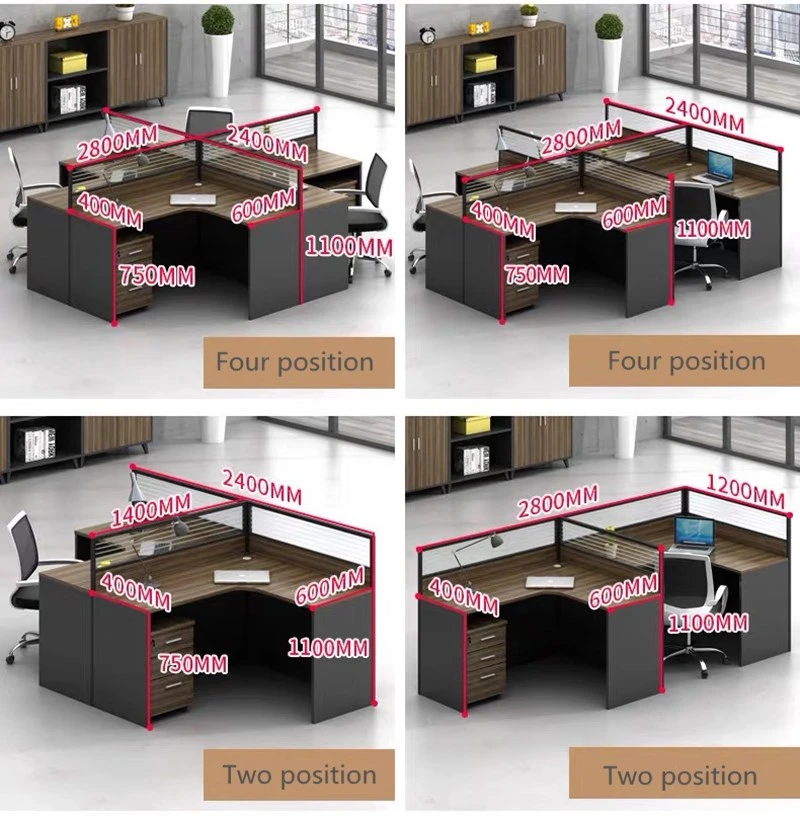 Modern Office Wooden Furniture Hallway Storage Door Practical Office Computer Desk Meeting Laptop Reception Table Partition