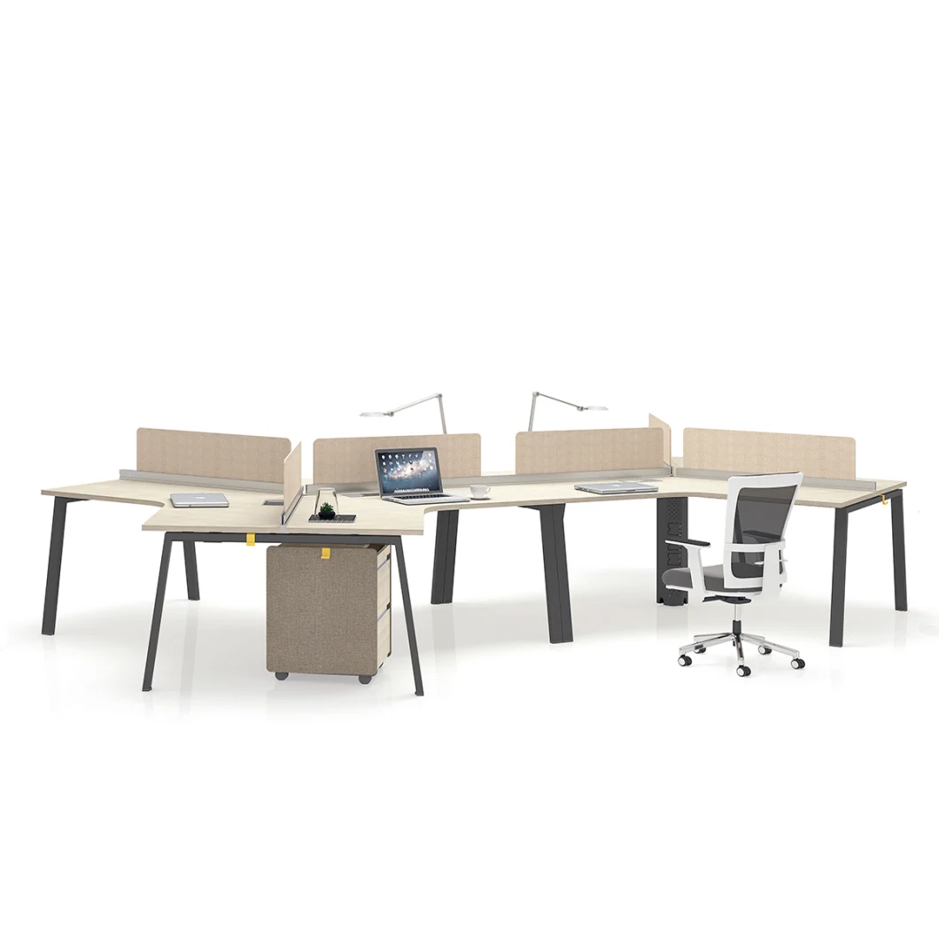 Selected Wooden Office Table Design 6 Person Office Workstation Partition