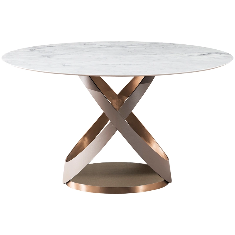 Italian Luxury Design Heteroideus X Table Leg Large Round Table for Commercial Furniture