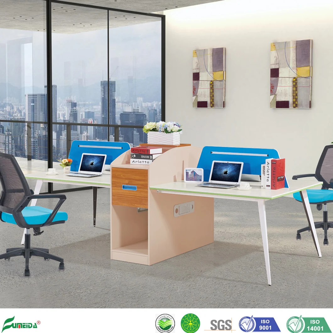 MDF Melamine Chipboard Universal Modern Office Furniture Office Cubicles with Open File Shelves Stroge Workstation