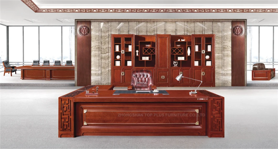 Executive Desk Wooden Luxury Office Table Veneer Furniture (HA-9932)