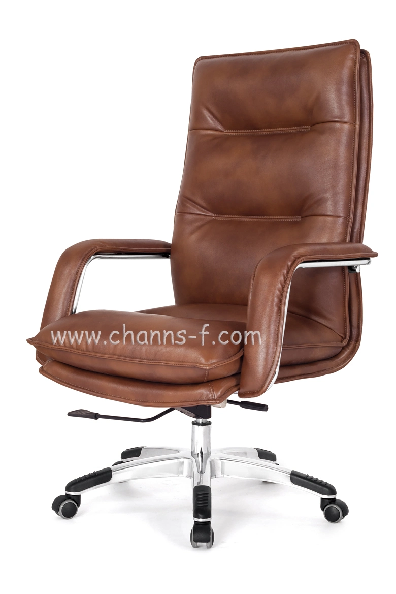 High Quality Leather General Metal Base Manager Comfortable Office Chair