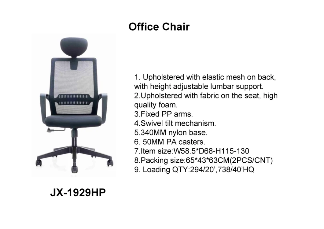 2020 Popular Cheap Home Working Chair Office Meeting Chair (JX-1929)