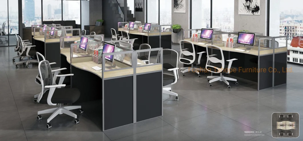Modern Curve Edge Office Furniture Workstation Project Office Partition Table