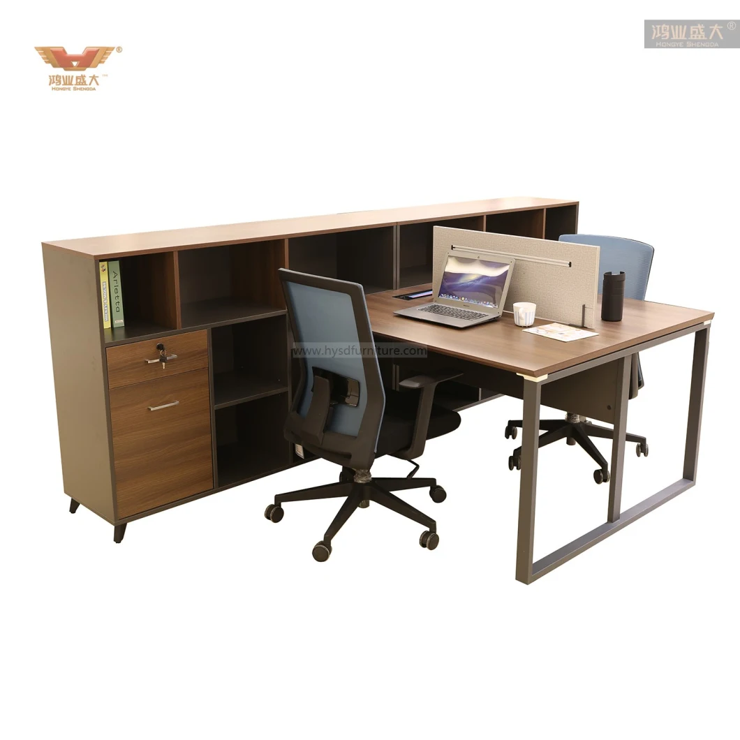 Modern Office Furniture 2 Seater Workstation Table with Cabinets