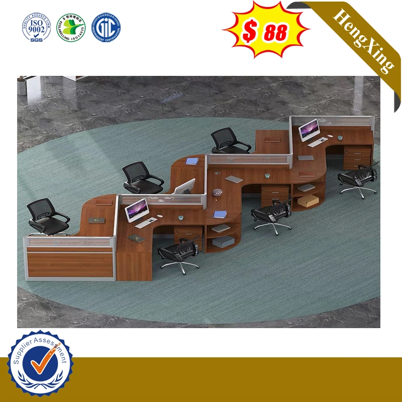 Chinese 4 Seats Workstation Modern MFC MDF Wooden Office Furniture Partition