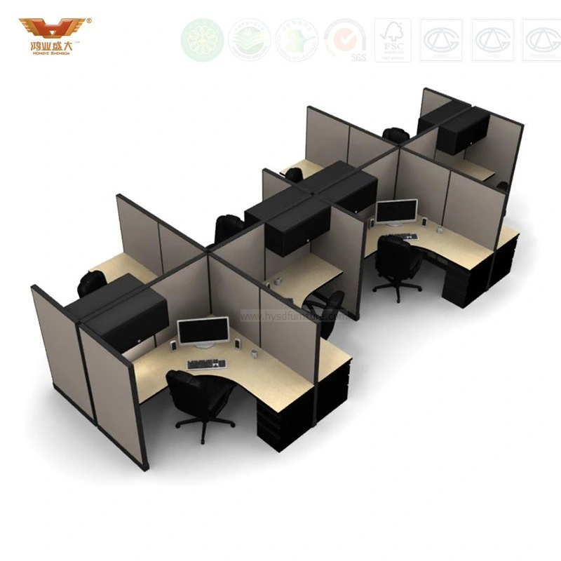 New Design Office 6 Seats Private Cubicle Office Workstation with Ao2 System Style (HY-285)