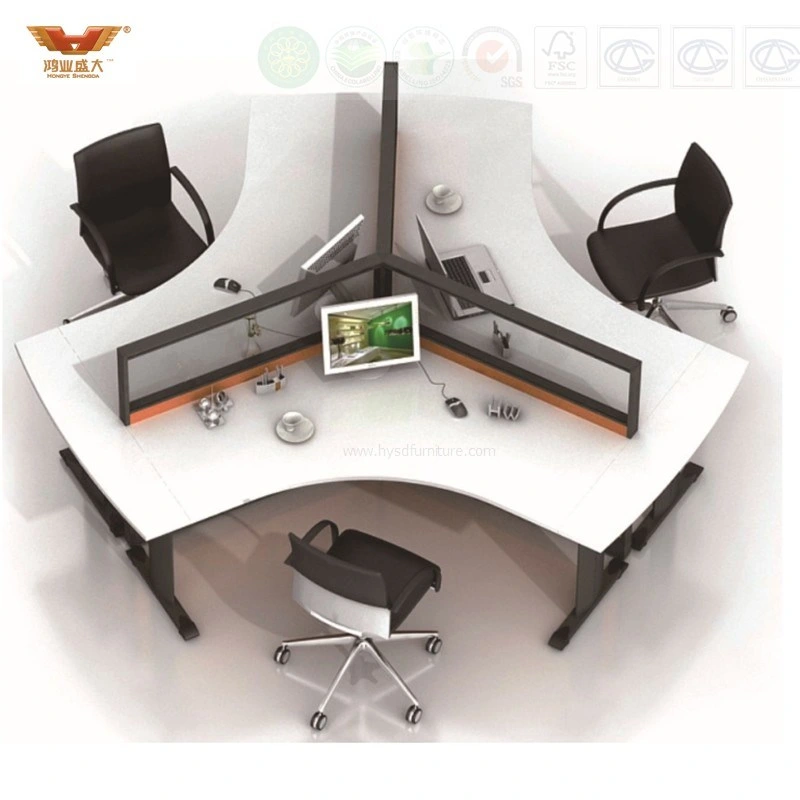 New Design Round Shaped Office Partition Staff Workstation Panel System Workstation with Ao2 System Panel