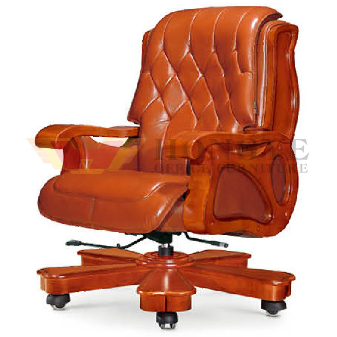 Classic Brown Luxury Leather Boss Chair (HY-NNH-A1)