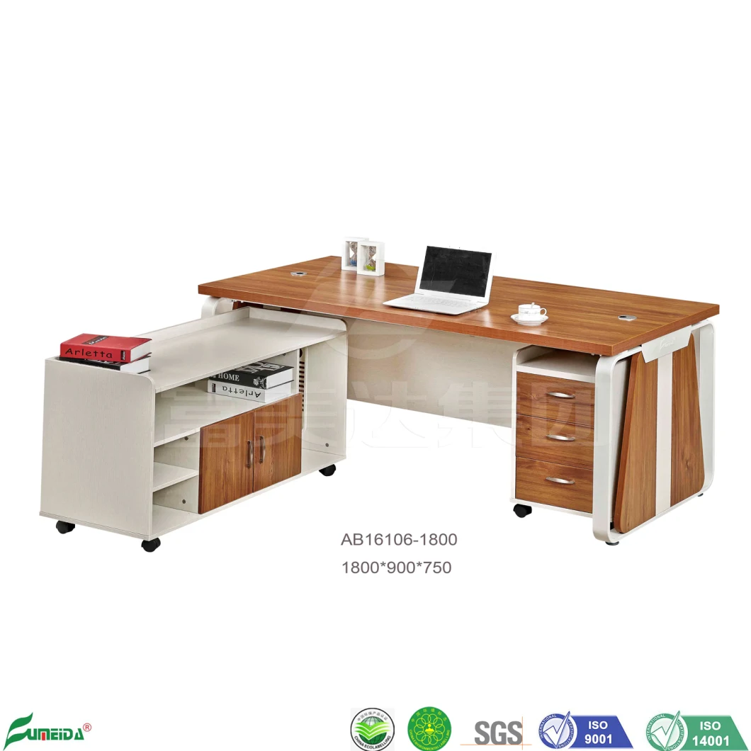 Wood Furniture Office Executive Table Manager Desk with Metal Legs