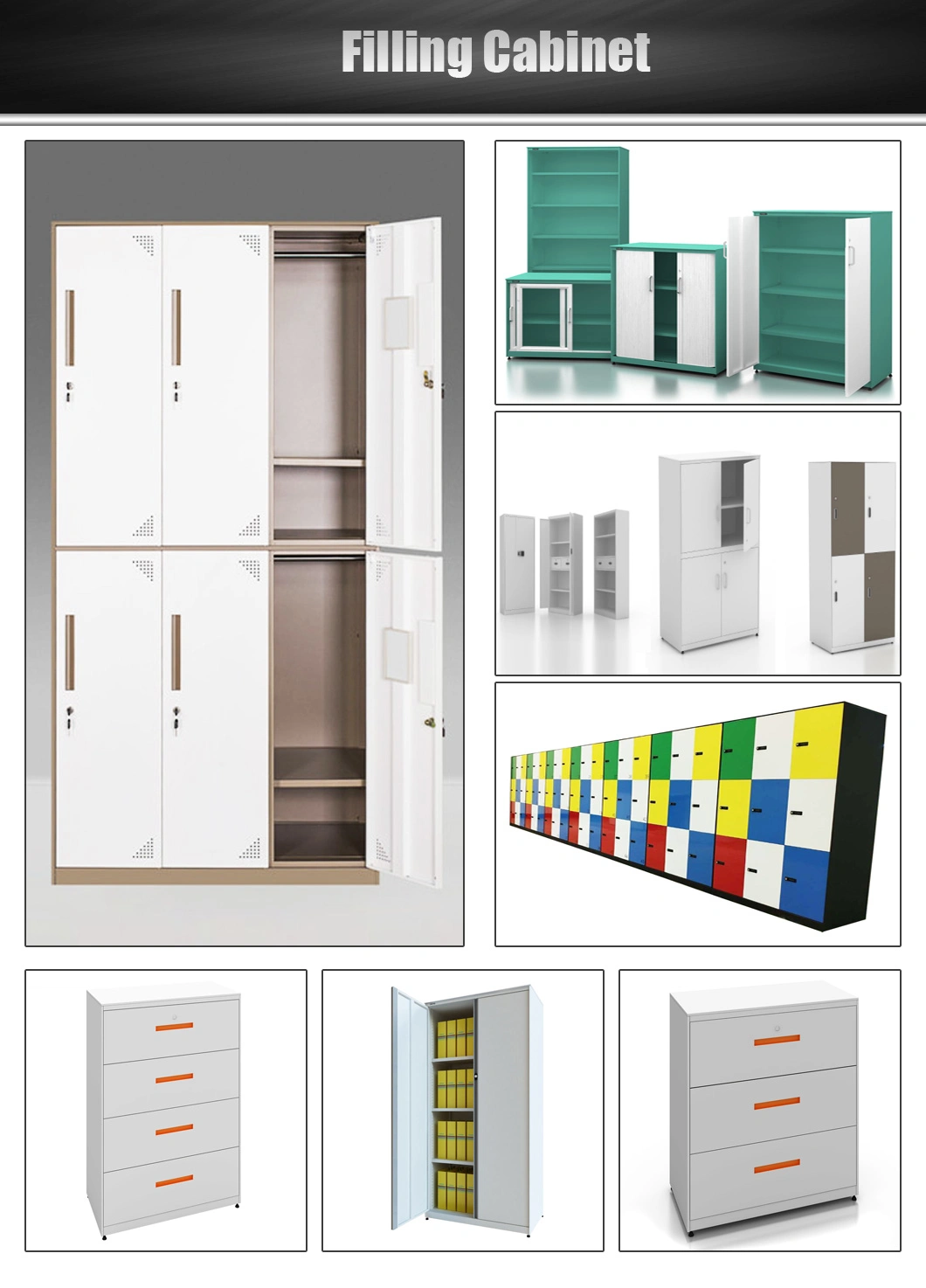 Factory Modern Steel File Cabinet Storage Cabinet Furniture for Office with High Quality SGS