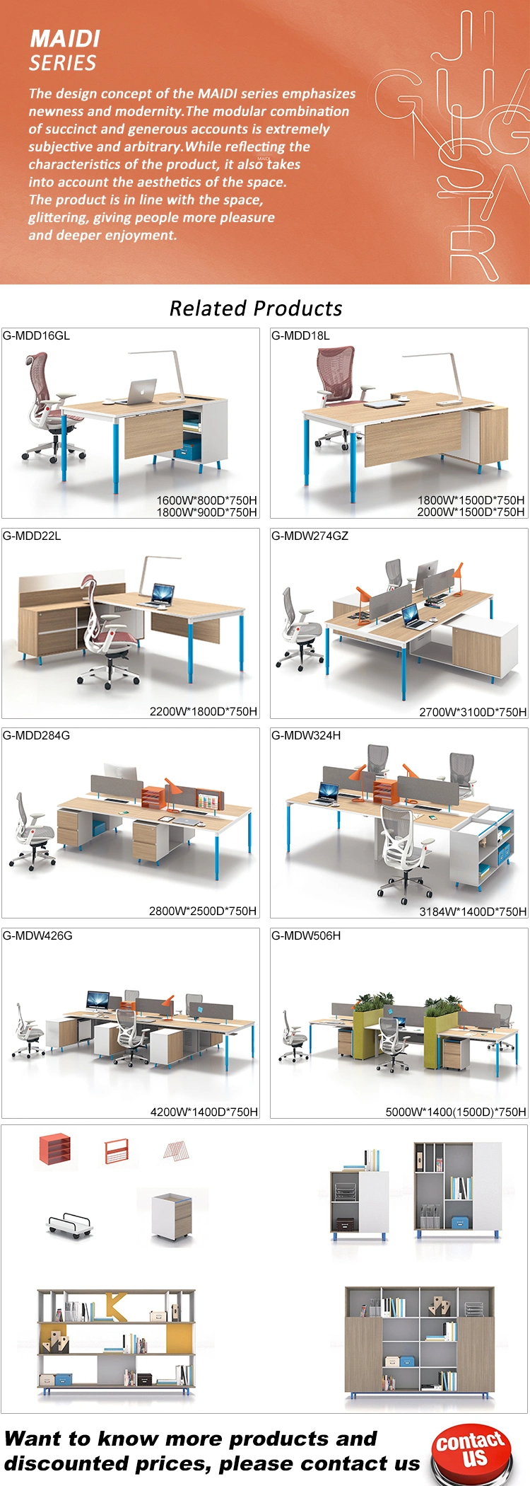 Modern Zhongshan MFC Office Desk Office Cubicle Executive Office Desk