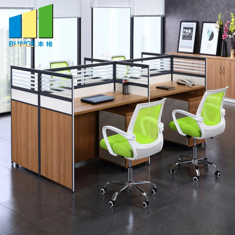 Modular Office Glass Cubicle Partitions Wooden Melamine Used Office Desks