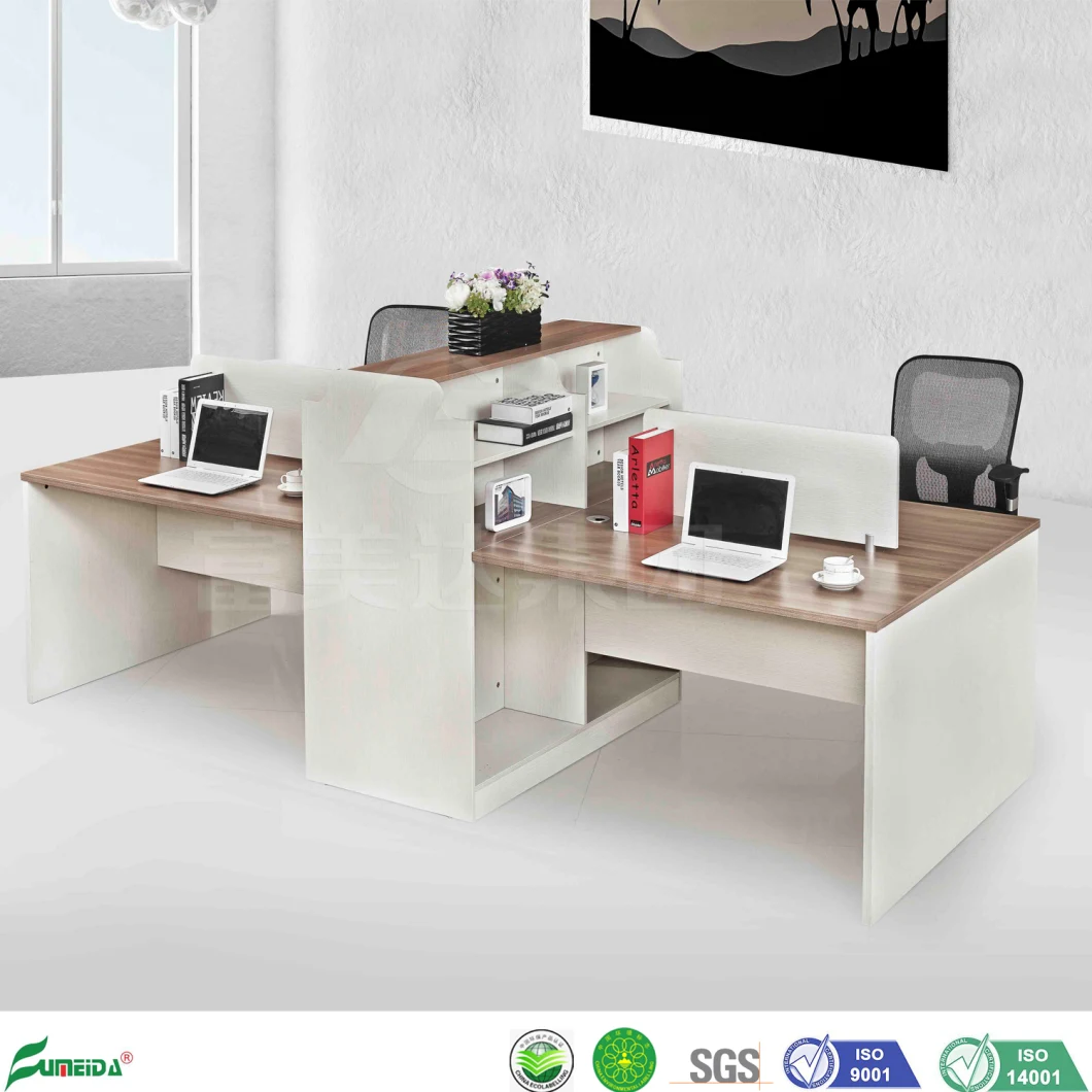 MDF Melamine Chipboard Universal Modern Office Furniture Office Cubicles with Open File Shelves Stroge Workstation