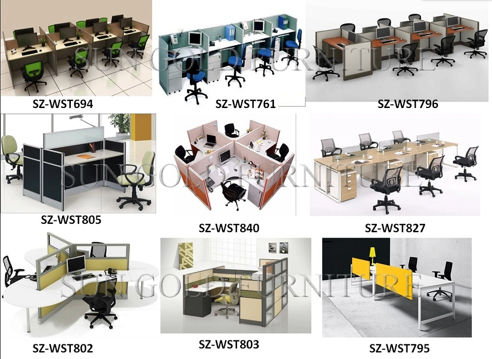 Modern L Shape 4 Person Office Cubicle Workstation Table Desk Partition Office Cubicle