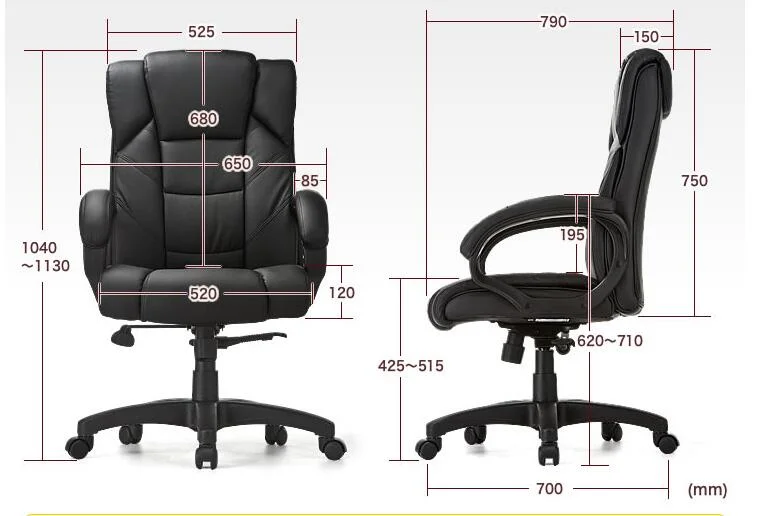 High Back Swivel Black Chair Manager Leather Office Chair