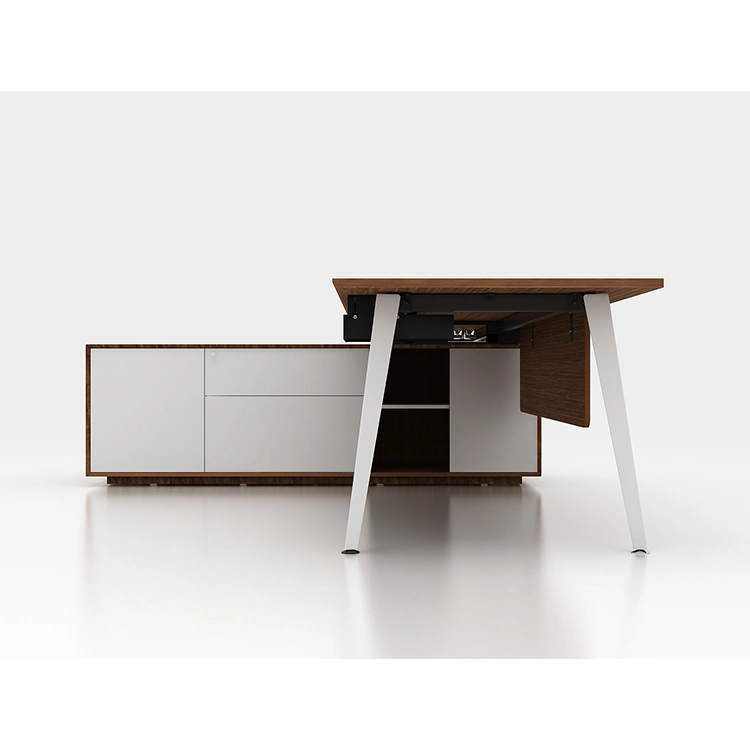 Foshan Name Brand Elegant MDF Office Furniture Metail Legs Director Desk