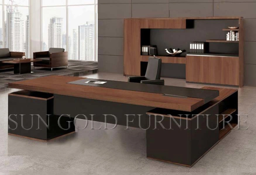 Newest Design Modular L Shaped Black Office Desk Boss Manager Executive Office Desk for Office